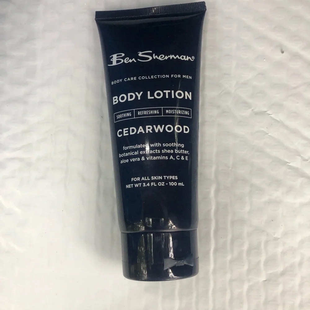 3.4 fl oz (100 mL) tube of Ben Sherman Cedarwood Body Lotion for Men